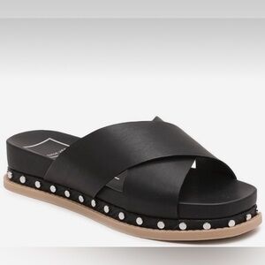 DOLCE VITA BLACK STUDDED SANDALS
